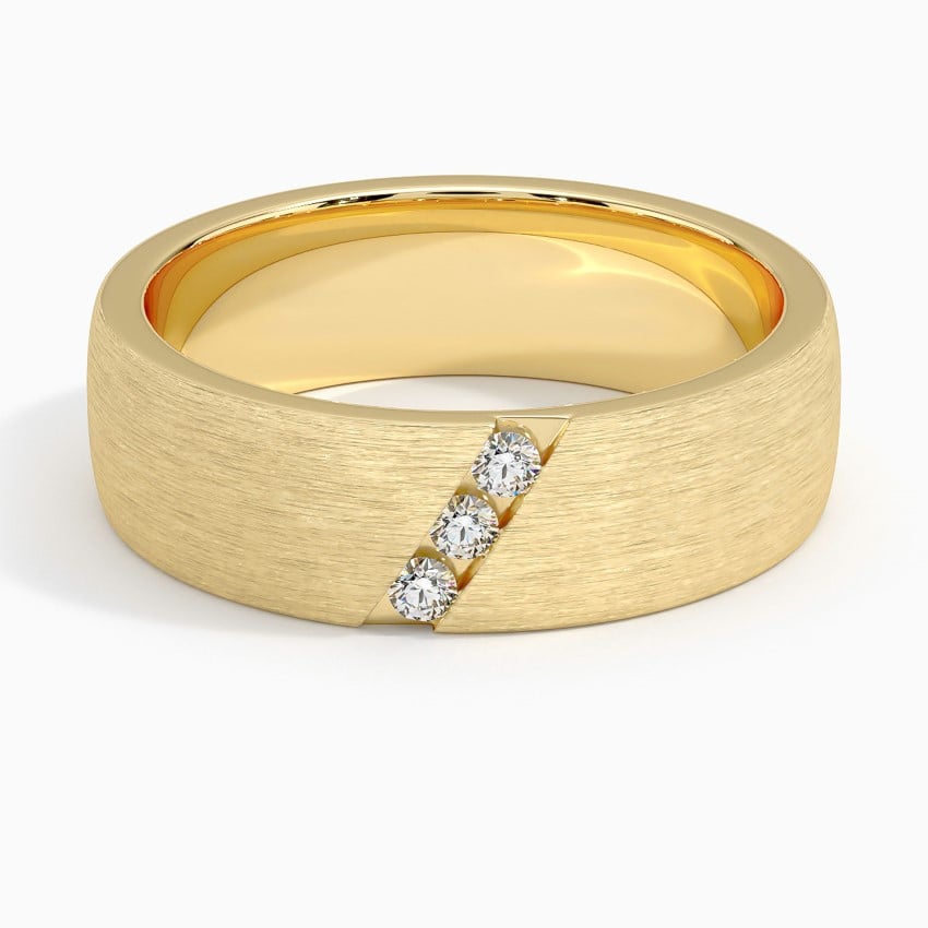 6.5 mm Diagonal Moissanite Men’s Matte Wedding Band
