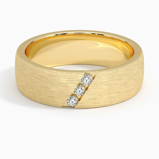 6.5 mm Diagonal Moissanite Men’s Matte Wedding Band