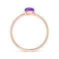 Domed Cushion Amethyst Bezel Promise Ring – 1.6 mm