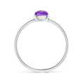 Domed Cushion Amethyst Bezel Promise Ring – 1.6 mm