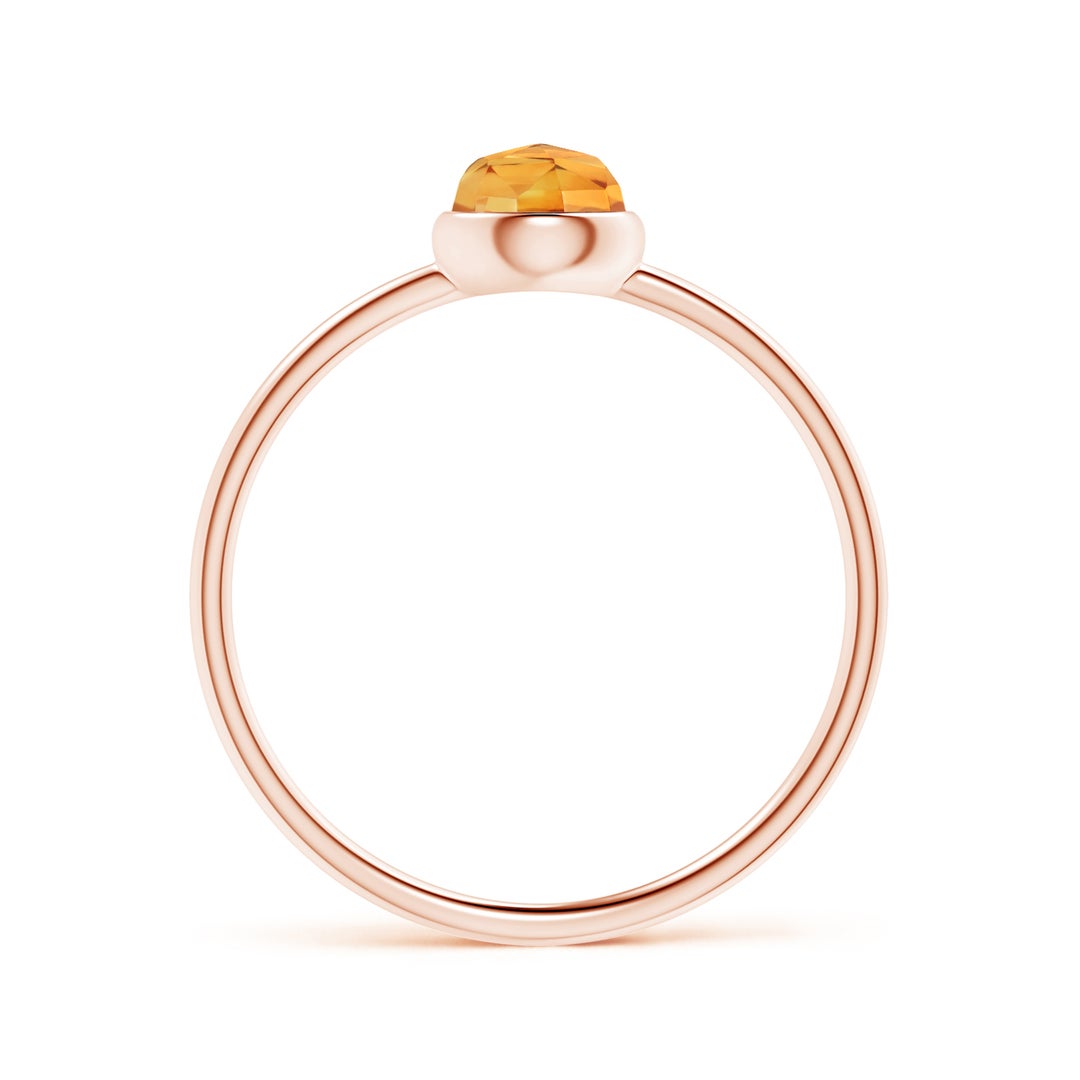 Domed Round Citrine Bezel Promise Ring – 1.6 mm