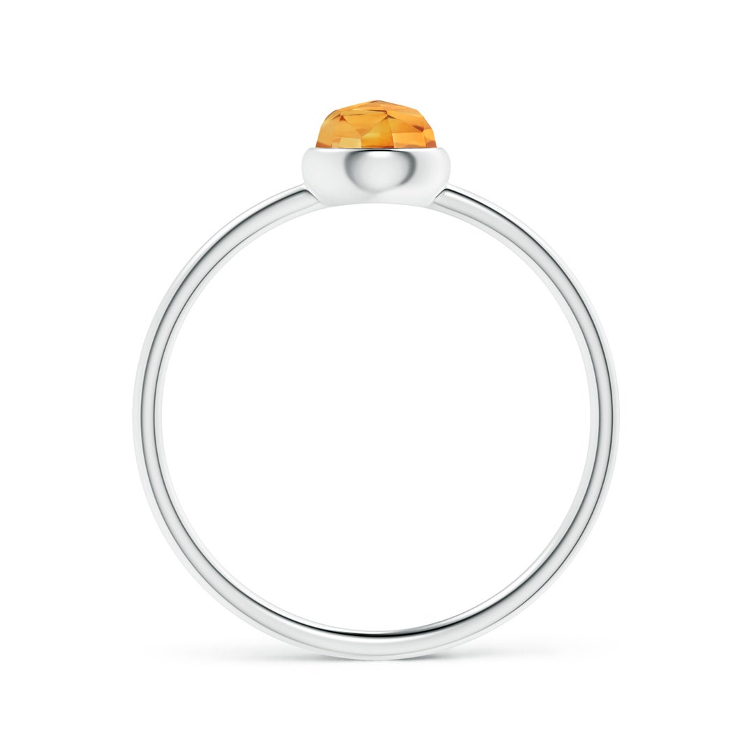 Domed Round Citrine Bezel Promise Ring – 1.6 mm