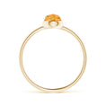 Domed Round Citrine Bezel Promise Ring – 1.6 mm