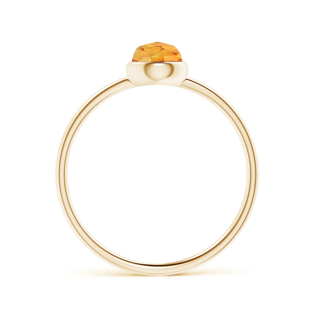 Domed Round Citrine Bezel Promise Ring – 1.6 mm