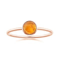 Domed Round Citrine Bezel Promise Ring – 1.6 mm