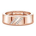 Dual Diagonal Pavé Moissanite Men’s Wedding Band-7 mm