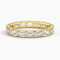 East-West Bezel Emerald Cut Eternity Moissanite Wedding Band -3.0 mm