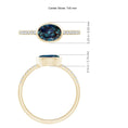 East-West Bezel Oval Lab Alexandrite with Moissanite Accents Engagement Ring