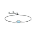 East-West Bezel-Set Emerald-Cut Aquamarine Bolo Bracelet