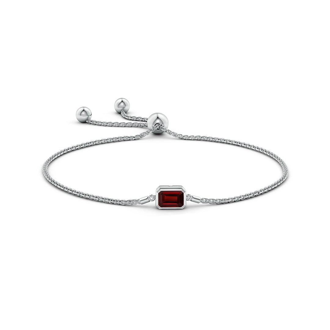 East-West Emerald-Cut Garnet Bolo Bracelet