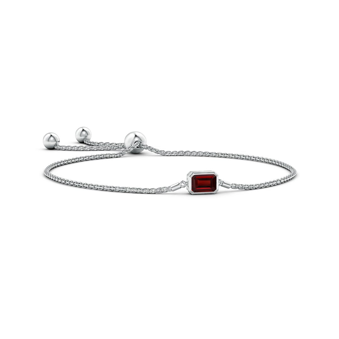 East-West Emerald-Cut Garnet Bolo Bracelet