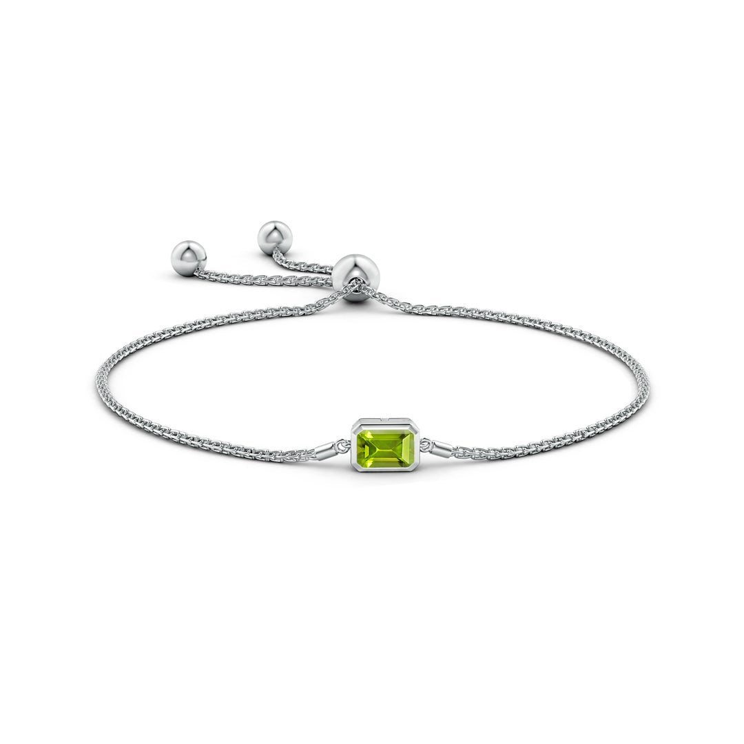 East-West Emerald-Cut Peridot Bolo Bracelet
