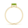 East-West Emerald Cut Peridot with Pavé Moissanite Band Promise Ring