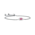 East-West Emerald-Cut Pink Tourmaline Bolo Bracelet