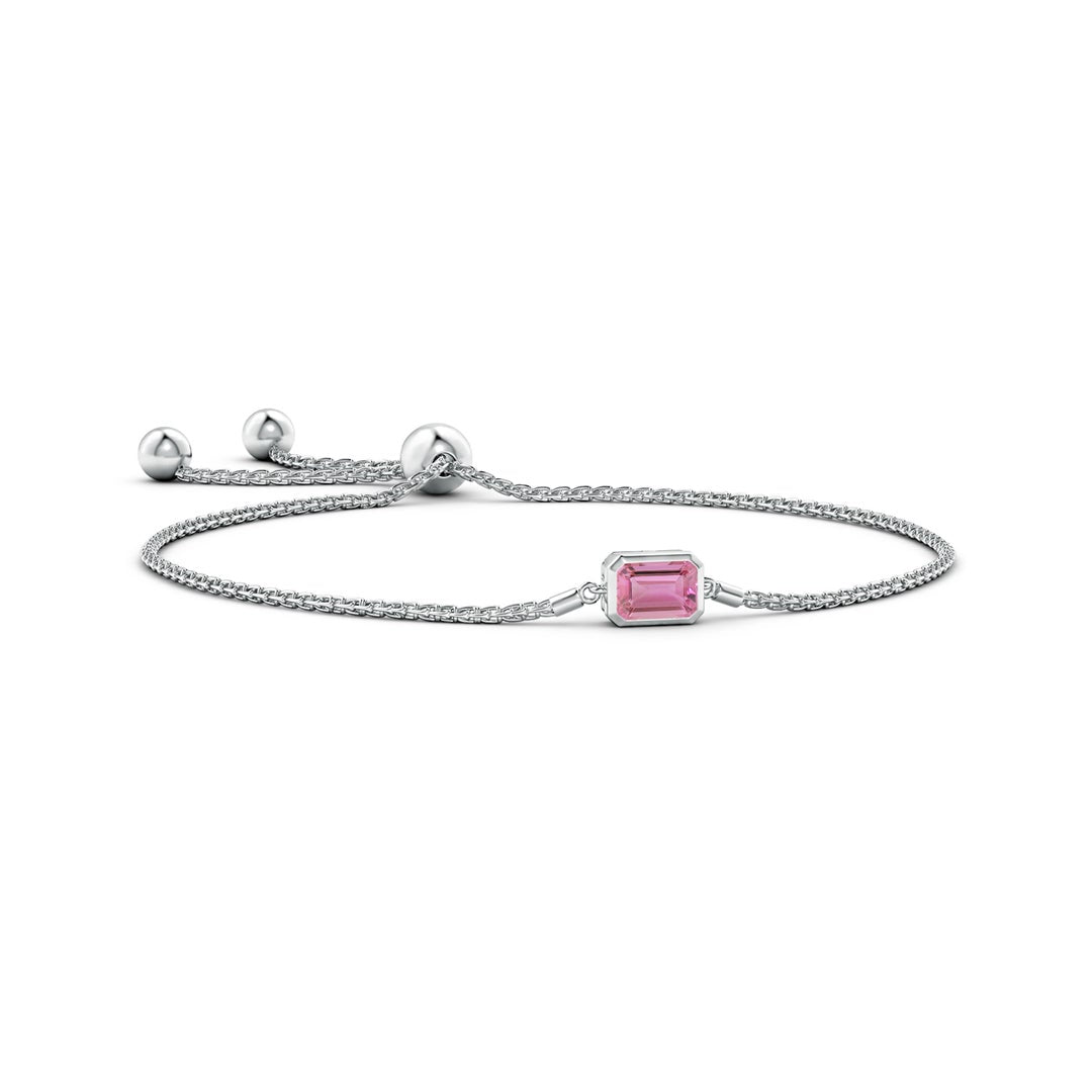 East-West Emerald-Cut Pink Tourmaline Bolo Bracelet