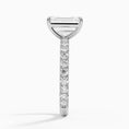 Emerald Cut French Pavé Flush-Fit Moissanite Engagement Ring