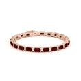 16 CTTW Emerald-Cut Garnet with Moissanite Accents Tennis Bracelet