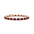 16 CTTW Emerald-Cut Garnet with Moissanite Accents Tennis Bracelet