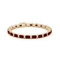 16 CTTW Emerald-Cut Garnet with Moissanite Accents Tennis Bracelet