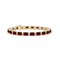 16 CTTW Emerald-Cut Garnet with Moissanite Accents Tennis Bracelet