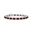 16 CTTW Emerald-Cut Garnet with Moissanite Accents Tennis Bracelet