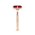 Emerald-Cut Lab-Created Ruby with Hidden Halo Moissanite Engagement Ring