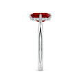 Emerald-Cut Lab-Created Ruby with Hidden Halo Moissanite Engagement Ring