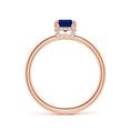 Emerald-Cut Lab Sapphire with Moissanite Hidden Halo Engagement Ring