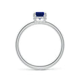 Emerald-Cut Lab Sapphire with Moissanite Hidden Halo Engagement Ring
