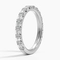 Emerald-Cut Moissanite French Pavé Wedding Band-2.6 mm