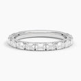 Emerald-Cut Moissanite French Pavé Wedding Band-2.6 mm