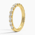 Emerald-Cut Moissanite French Pavé Wedding Band-2.6 mm