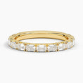 Emerald-Cut Moissanite French Pavé Wedding Band-2.6 mm