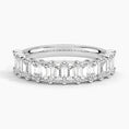 Emerald Cut Moissanite Half Eternity Wedding Band