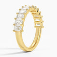 Emerald Cut Moissanite Half Eternity Wedding Band