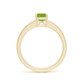 Emerald-Cut Peridot with Moissanite Pavé Accents Engagement Ring
