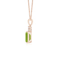 Emerald-Cut Peridot with Moissanite Trio Pendant Necklace