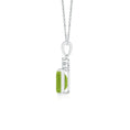 Emerald-Cut Peridot with Moissanite Trio Pendant Necklace