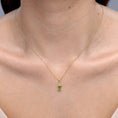 Emerald-Cut Peridot with Moissanite Trio Pendant Necklace