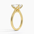Emerald Cut Petal Prong Solitaire Moissanite Engagement Ring