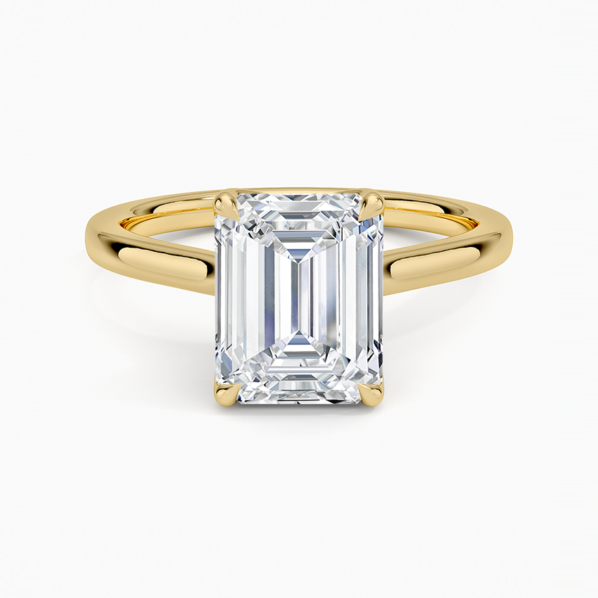 Emerald Cut Petal Prong Solitaire Moissanite Engagement Ring