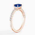 Load image into Gallery viewer, Emerald-Cut Sapphire and Moissanite Accent Promise Ring
