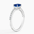 Load image into Gallery viewer, Emerald-Cut Sapphire and Moissanite Accent Promise Ring
