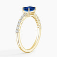 Load image into Gallery viewer, Emerald-Cut Sapphire and Moissanite Accent Promise Ring
