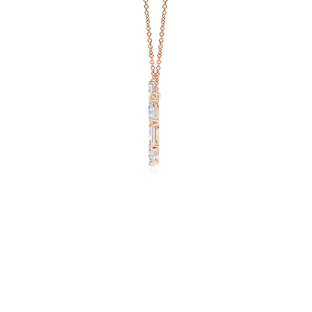 Emerald-Cut and Oval Moissanite Circle Pendant Necklace
