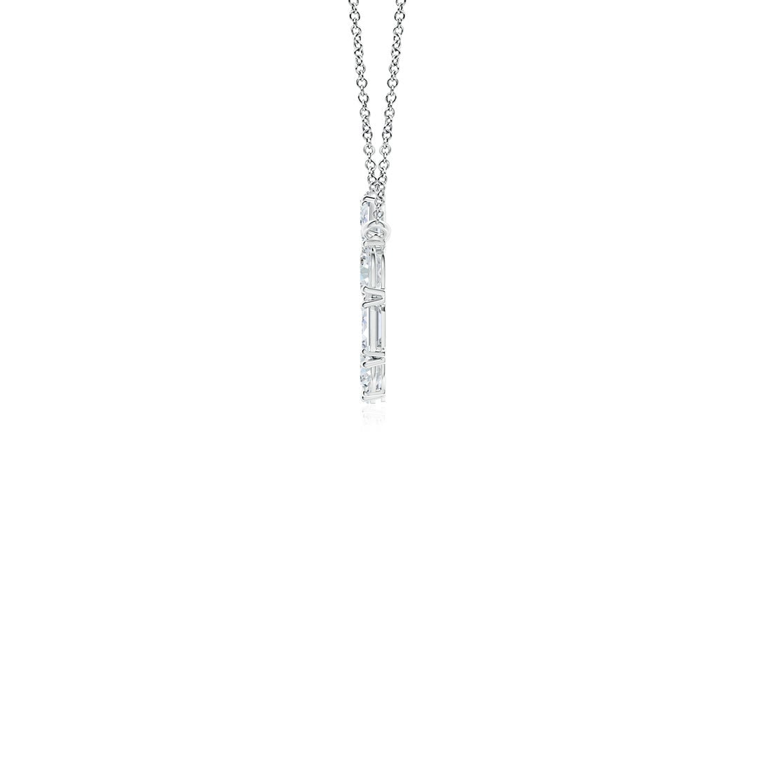 Emerald-Cut and Oval Moissanite Circle Pendant Necklace