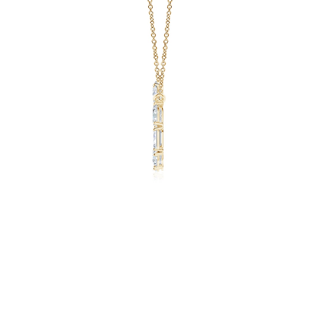 Emerald-Cut and Oval Moissanite Circle Pendant Necklace