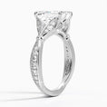 Emerald Moissanite Floral Openwork Cathedral Engagement Ring