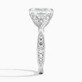 Emerald Moissanite Floral Openwork Cathedral Engagement Ring