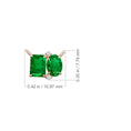 Emerald-Oval Lab-Grown Emerald Toi et Moi Pendant Moissanite Accents Necklace